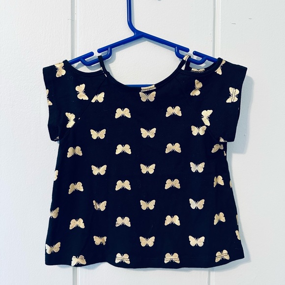 Children’s Place Butterfly Shirt / Black & Gold / 2T - Picture 2 of 4